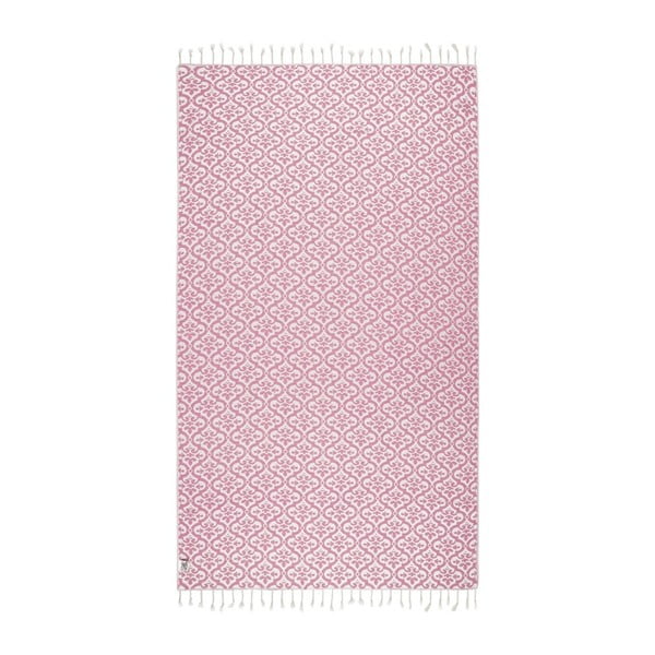 Różowy ręcznik hammam Kate Louise Bonita, 165x100 cm