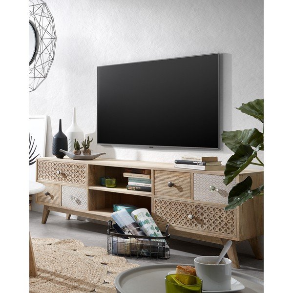 Szafka pod TV z drewna mango Kave Home Hood-image-4