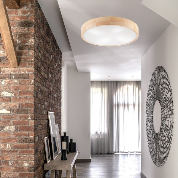 Jasnobrązowa lampa sufitowa ze szklanym kloszem ø 58 cm Eveline – LAMKUR-image-2
