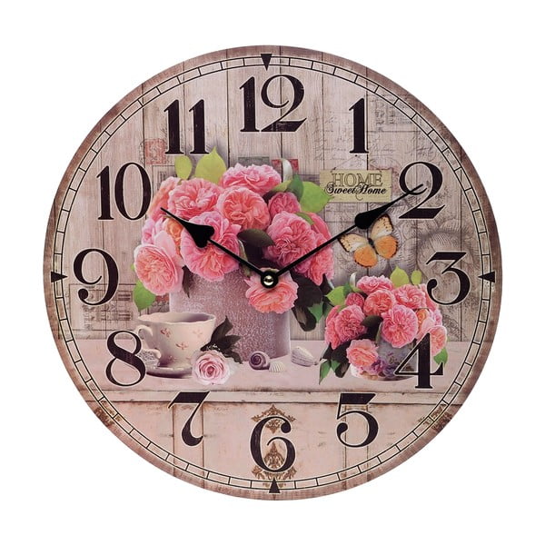 Zegar ścienny Pink Flowers