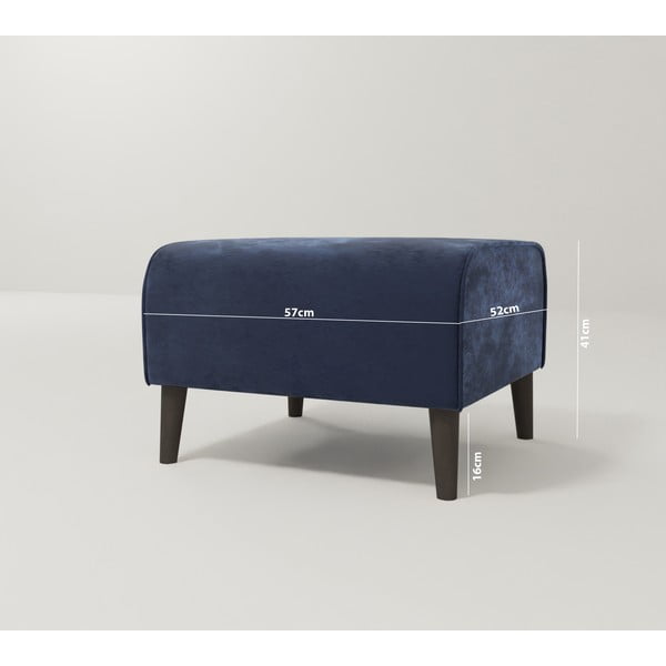 Ciemnoniebieski aksamitny podnóżek Carole – Ropez-image-3
