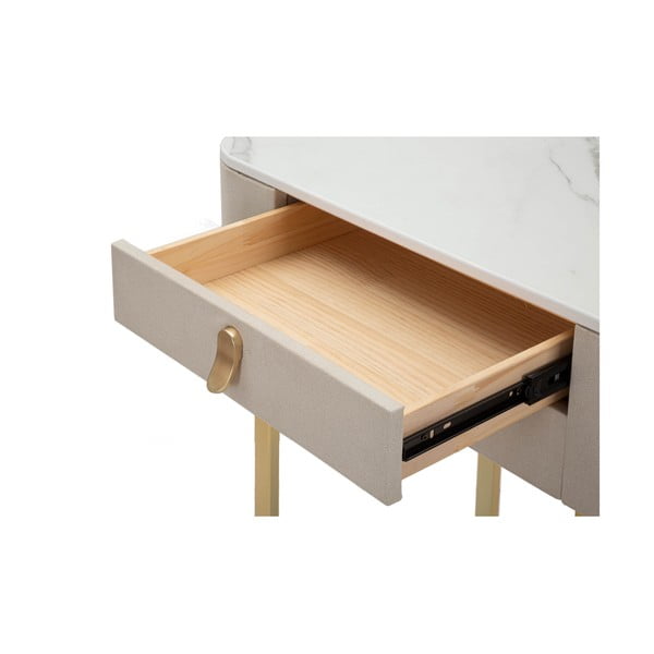 Beżowa/w kolorze złota konsola z blatem w dekorze marmuru 40x70 cm Beauty – Mauro Ferretti-image-1