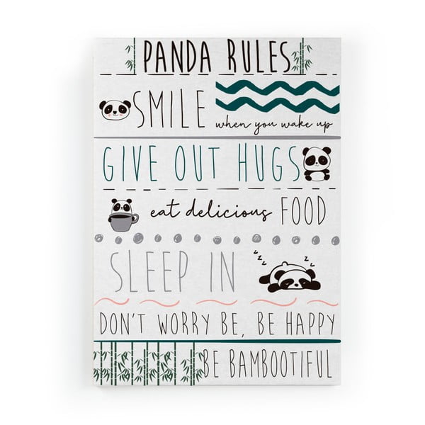 Obraz na płótnie Little Nice Things Panda Rules, 70x50 cm