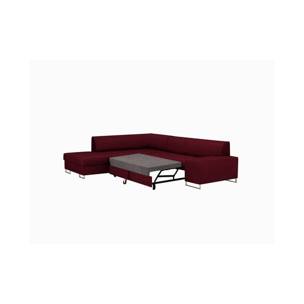Czerwony narożnik z nogami w kolorze srebra Cosmopolitan Design Orlando, lewy róg-image-4