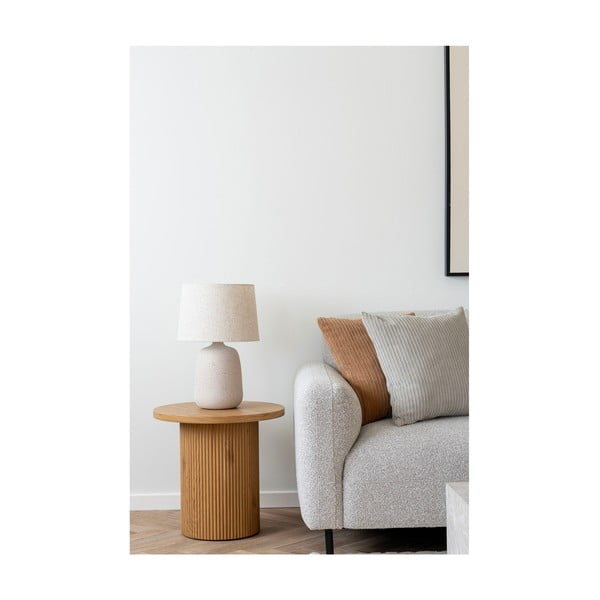 Kremowa lampa stołowa z tekstylnym kloszem (wysokość 47 cm) Croft – House Nordic-image-2