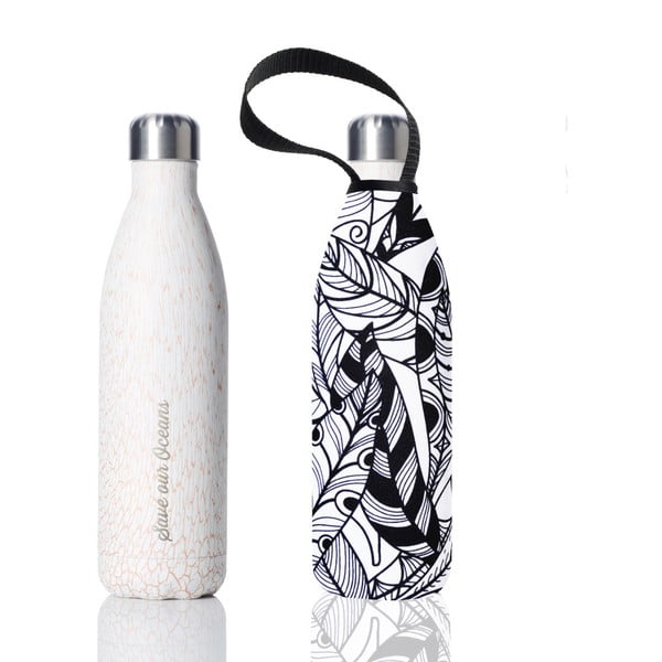 Podróżna butelka termiczna z pokrowcem BBYO White Feather, 750 ml