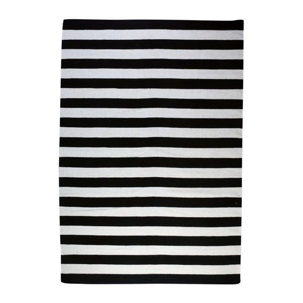 Dywan wełniany Geometry Stripes Black & White, 200x300 cm