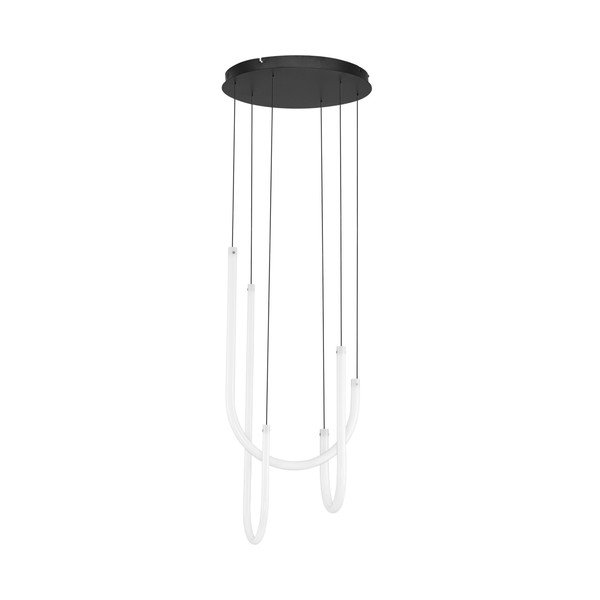 Biała/w kolorze matowej czerni stalowa lampa wisząca LED ze ściemniaczem z kloszem ze szkła akrylowego ø 41 cm Topaz – Nova Luce