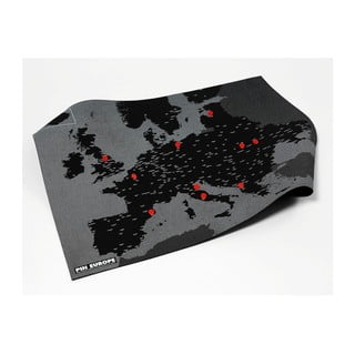 Czarna mapa ścienna Europy Palomar Pin World, 100x80 cm