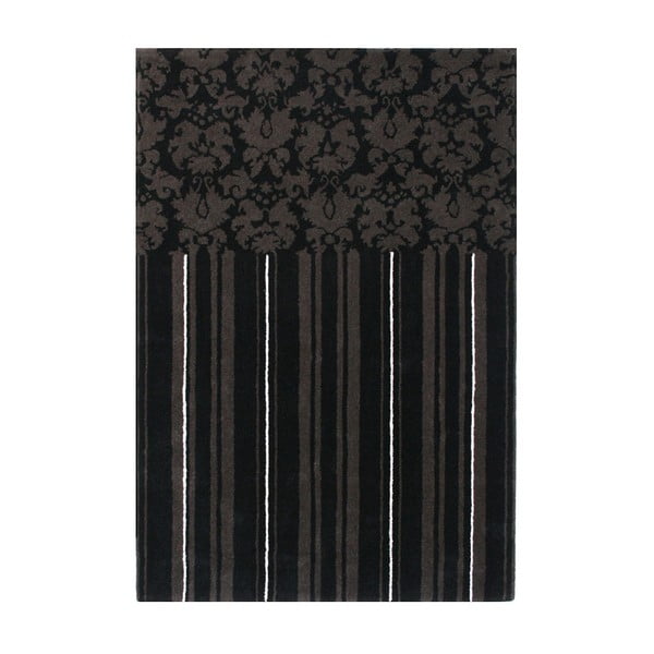 Wełniany dywan Past Black, 140x200 cm
