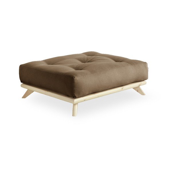 Podnóżek z brązowym obiciem Karup Design Senza Natural/Mocca
