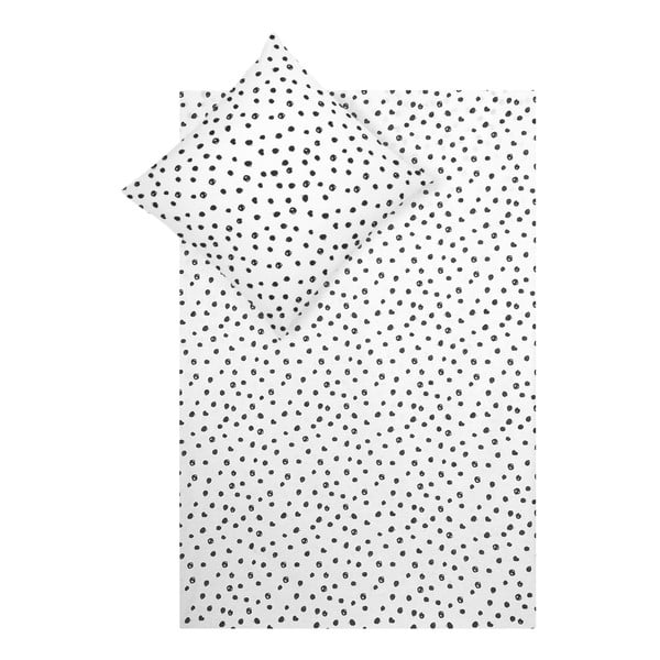 Biało-czarna bawełniana pościel jednoosobowa Jill&Jim Jana, 135x200 cm