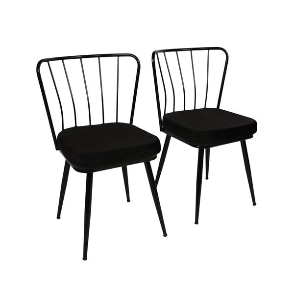 Czarne metalowe krzesła zestaw 2 szt. Yildiz – Kalune Design-image-4