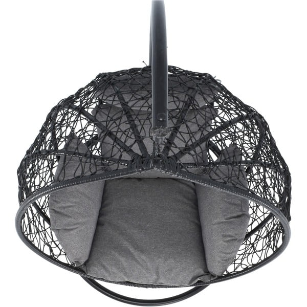 Ciemnoszary fotel wiszący ze sztucznego rattanu Bonami Selection Noela-image-4