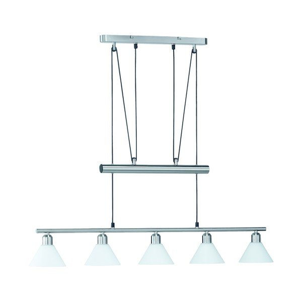 Lampa wisząca w kolorze srebra ze szklanym kloszem Stamina – Trio