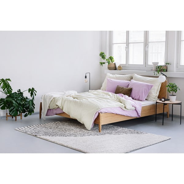 Pościel dwuosobowa z bawełny stonewashed w kolorze kości słoniowej Bonami Selection, 200x200 cm-image-3