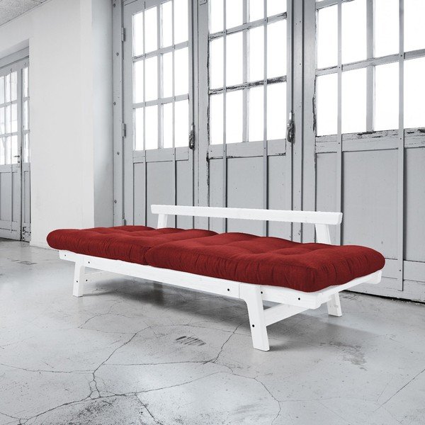 Sofa rozkładana Karup Step White/Passion Red-image-3