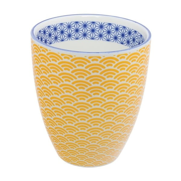 Żółto-niebieski porcelanowy kubek do herbaty Tokyo Design Studio Wave