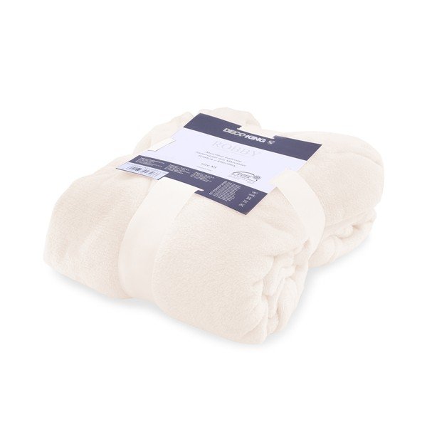 Jasnobeżowy szlafrok z mikrowłókna unisex DecoKing Robby, rozm. M-image-2