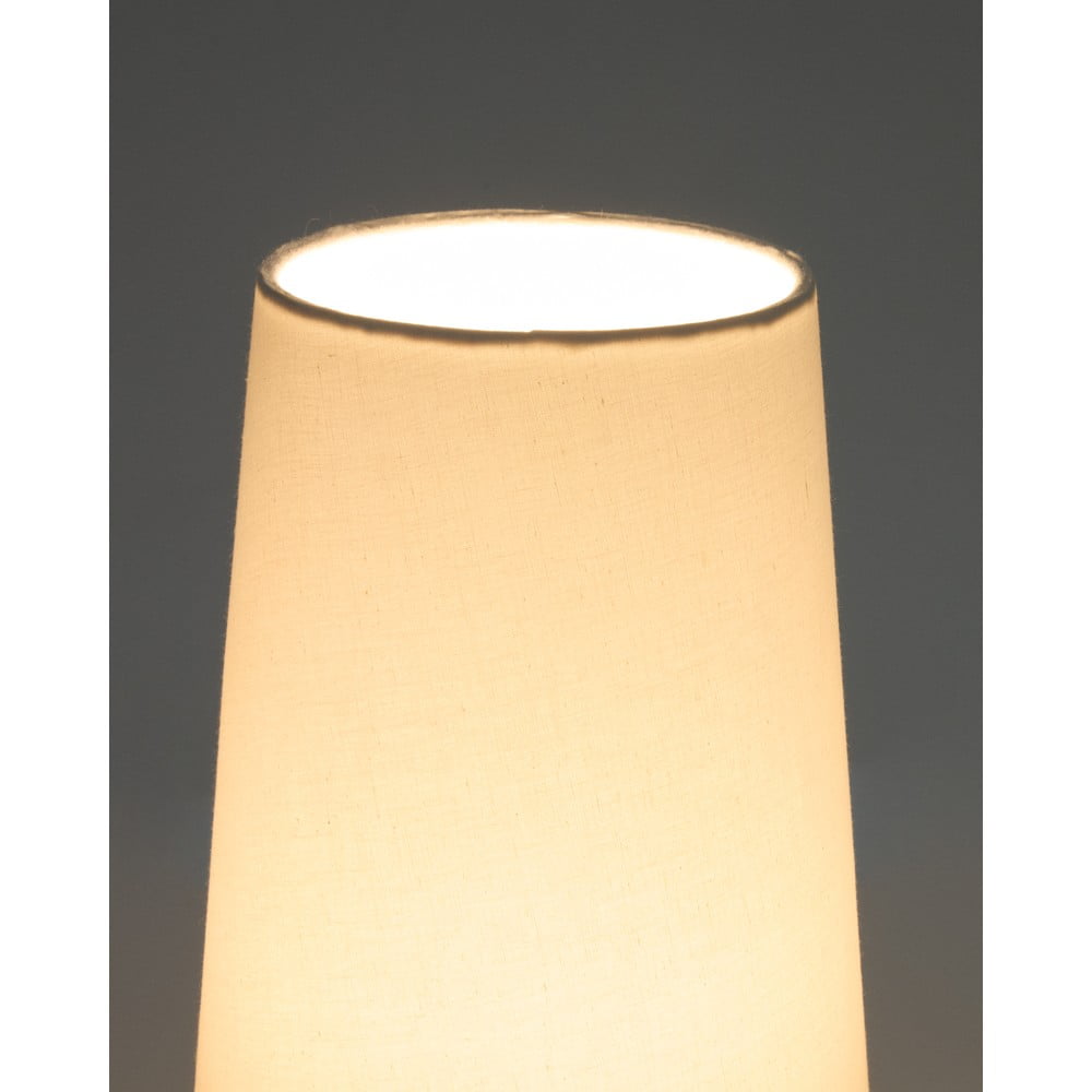 Biało-ciemnobrązowa lampa stołowa z tekstylnym kloszem (wysokość 50 cm) Amire – Kave Home (zdjęcie 4)