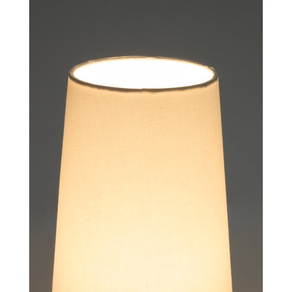 Biało-ciemnobrązowa lampa stołowa z tekstylnym kloszem (wysokość 50 cm) Amire – Kave Home-image-3