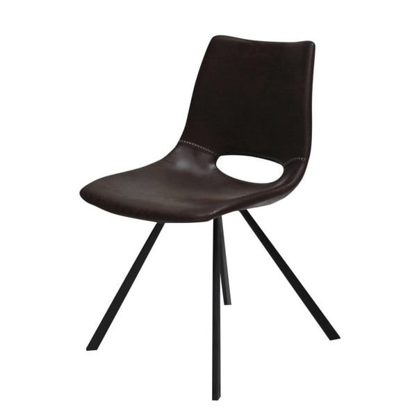Ciemnobrązowe krzesło z czarnymi nogami Canett Coronas