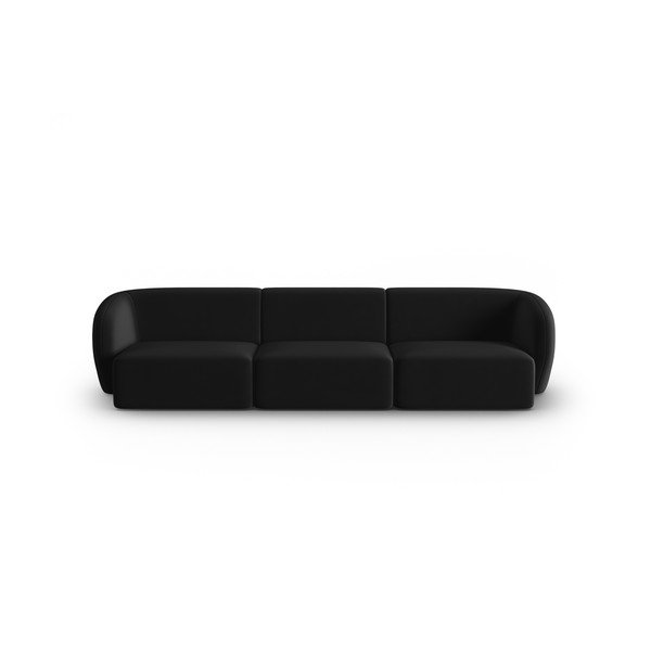 Czarna aksamitna sofa 266 cm Paolo – Milo Casa