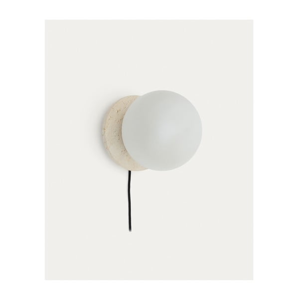 Biało-kremowy marmurowy kinkiet ø 20 cm Malachi – Kave Home-image-4