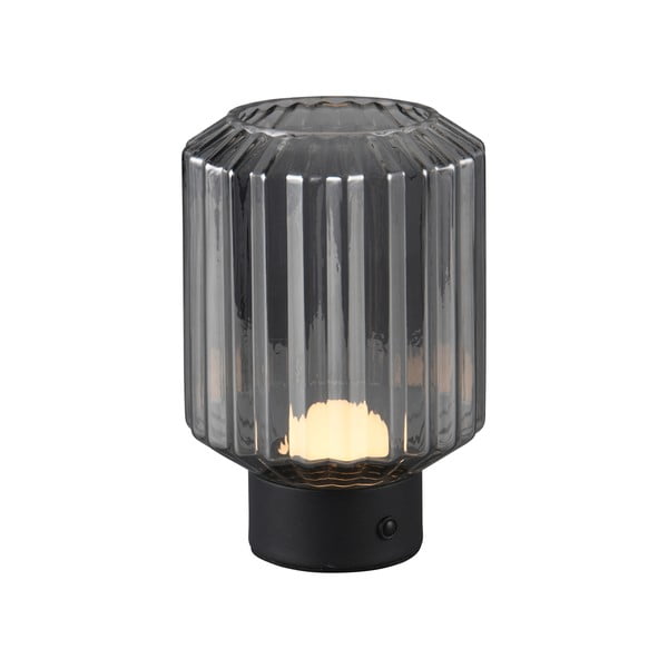Czarno-szara lampa stołowa LED ze ściemniaczem i szklanym kloszem (wys. 19,5 cm) Lord – Trio-image-2