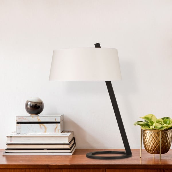 Biało-czarna lampa stołowa (wysokość 55 cm) Salihini – Opviq lights-image-1