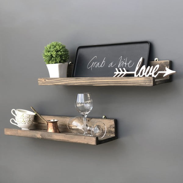 Zestaw 2 półek drewnianych Simple-image-4