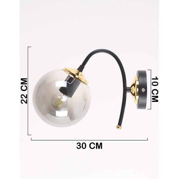 Czarno-szary kinkiet ø 15 cm Yoyo – Squid Lighting-image-4