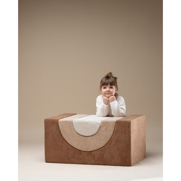 Brązowy sztruksowy piankowy plac zabaw 3 szt. wysokość 37 cm 75x49 cm Rainbow Montessori – Wigiwama-image-3