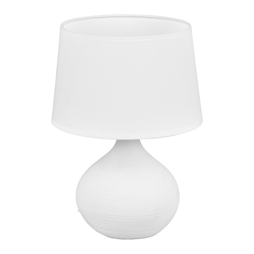 Biała lampa stołowa z ceramiki i tkaniny Reality Martin, wys. 29 cm