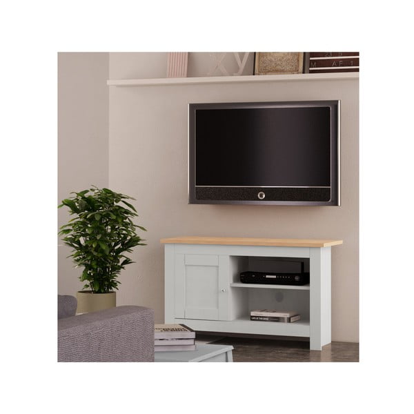 Szaro-naturalna szafka pod TV w dekorze dębu 95x58 cm Emerald – Støraa-image-4