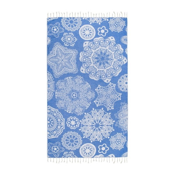 Niebieski ręcznik hammam Kate Louise Isabella, 165x100 cm