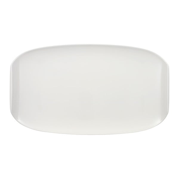 Biały prostokątny talerz z porcelany Villeroy & Boch Urban Nature, 42x24 cm