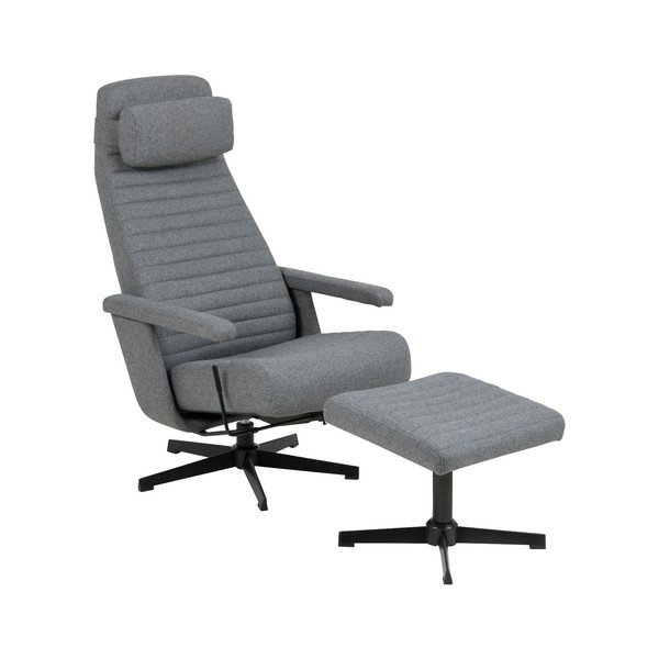 Ciemnoszary rozkładany fotel z podnóżkiem Actona Tranby-image-2