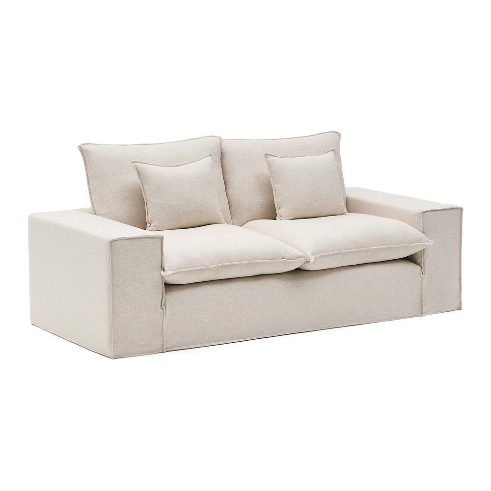 Beżowa lniana sofa 240 cm Anarela – Kave Home (zdjęcie 4)