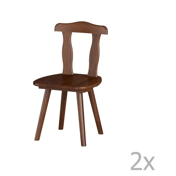 Zestaw 2 krzeseł do jadalni z litego drewna sosnowego Interlink Aosta