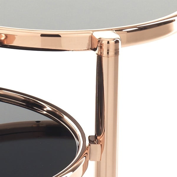 Stolik obrotowy w kolorze miedzi z czarnym blatem Tomasucci Tree Rings Cooper, ⌀ 50 cm-image-3