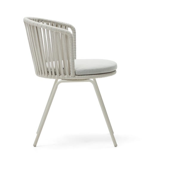 Białe metalowe krzesło ogrodowe Saconca – Kave Home-image-2