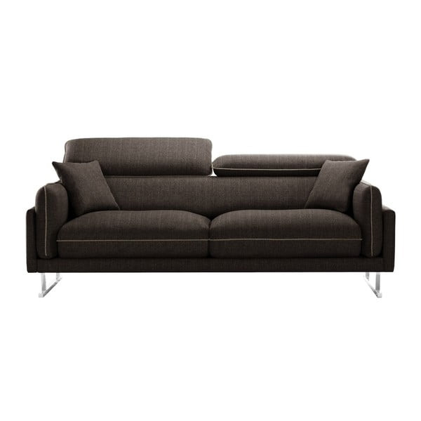Brązowa sofa 3-osobowa z orzechowym wykończeniem L'Officiel Interiors Gigi