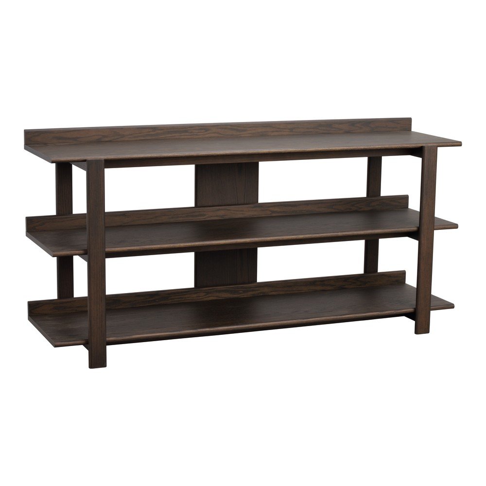 Konsola z blatem w dekorze dębu w ciemnym naturalnym kolorze 43x150 cm Kilian – Rowico