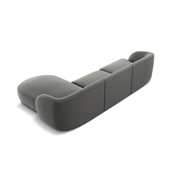 Szary aksamitny narożnik (prawostronny) Miley − Micadoni Home-image-3