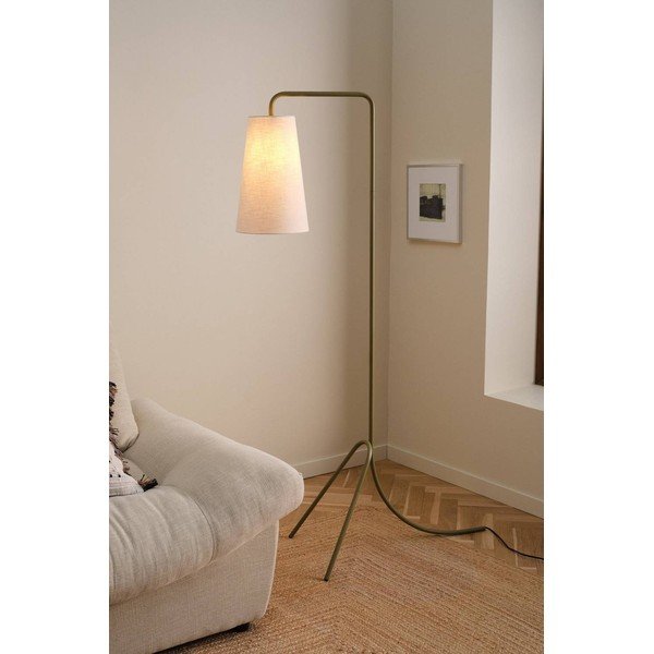 Tekstylna lampa stojąca z elastyczną konstrukcją w kolorze khaki/kremowa (wysokość 154 cm) Vivienne – Jotex-image-1