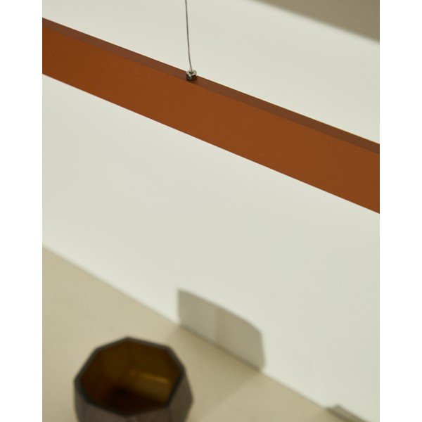 Lampa wisząca LED w kolorze terakoty z metalowym kloszem Boadella – Kave Home-image-4