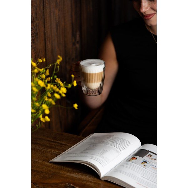 Szklane kubki zestaw 2 szt. do cappuccino 250 ml Livio Duo – Vialli Design-image-2