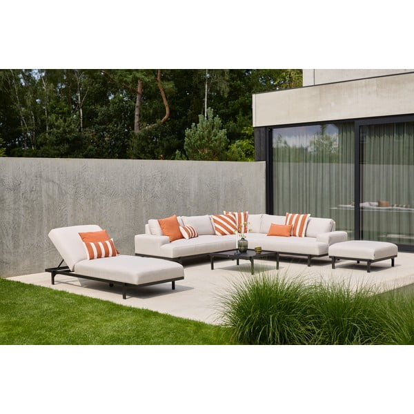 Jasnoszara aluminiowa sofa ogrodowa (lewostronna) Lucas – Hartman-image-2