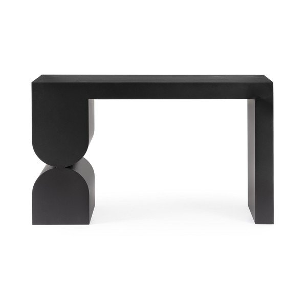 Czarna konsola ze szklanym blatem 32x120 cm Archie – Bizzotto-image-2